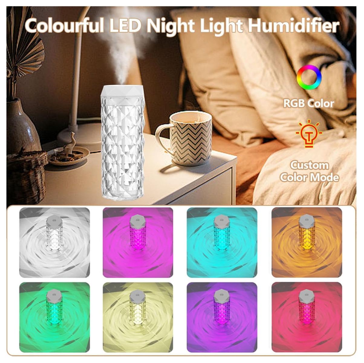 Miniatura 3 de Lampara Humificador Cristal RGB